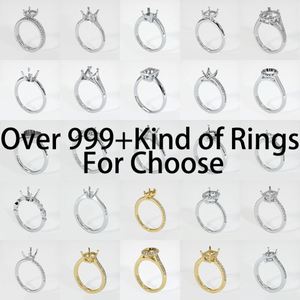 Bán Buôn Bất 10K 14K 18K Vàng Bán Núi Nhẫn 925 Bạc Trống Rỗng Engagement Wedding Nhẫn Thiết Nếu Không Có Kim Cương Đá - Product Image 3