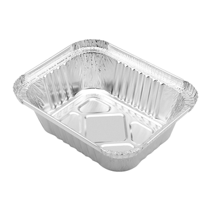 450ml 6*5" Recycling Disposable Rectangle Aluminum <b>Foil</b> Food <b>Container</b> with PET Plastic Lid Pulp Moulding - Product Image 1