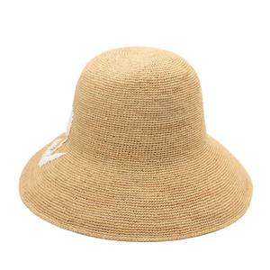Sombrero de Paja <span class=keywords><strong>Rafia</strong></span> Fina Tejido a Mano con Ala Ancha, Protección Solar, Estilo Francés Hepburn, Diseño de Tulipán, Plegable, Fácil de Llevar, 56-58CM - Product Image 5