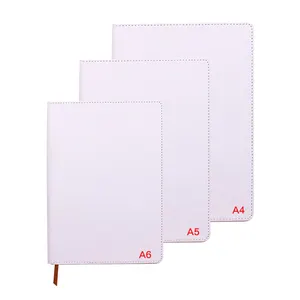 Benutzer definierter Druck Hardcover-Tagebücher A4 A5 A6 PU White School Notebooks Sublimation Blank Leather Journal Notebook