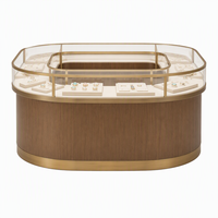 Vitrine de présentation de bijoux en bois, métal et verre avec éclairage LED, OEM ODM, distributeur en gros pour projets de vente au détail