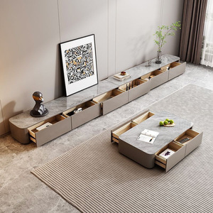 Mobile TV di Lusso Moderno di Alta Gamma in Legno Massello con Lastra di Roccia, Design a Pavimento <span class=keywords><strong>per</strong></span> Hotel, Nuovo Arredamento Trendy <span class=keywords><strong>per</strong></span> Soggiorno - Product Image 3