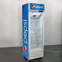 Réfrigérateur vertical commercial pour boissons, à température unique, avec porte vitrée et étagères réglables, à température mécanique