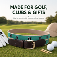 Ceinture en toile personnalisée avec impression OEM, ceinture en toile avec garniture en cuir pour clubs et cadeaux