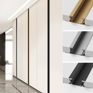 Poignée de porte de placard en alliage d'aluminium, barre à encastrer sans fente, design minimaliste, installation facile pour armoire de rangement - Product Image 1