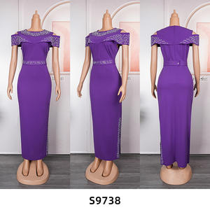 فستان حفلات زفاف إريقي للنساء من حجر الراين مطرز بالخرز فساتين طويلة أنيقة لأم العروس - Product Image 5