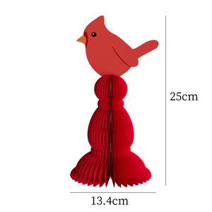 3D Honeycomb <strong>Paper</strong> Christmas <strong>Bird</strong> Ornaments Red <strong>Bird</strong> Tabletop Centerpieces <strong>Decorations</strong> for Home Christmas Party Supplies - Product Image 3