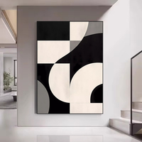 Carreaux personnalisés pour décoration intérieure Pizza Noir et Blanc Peintures abstraites Imprimés Art mural moderne Peintures sur toile