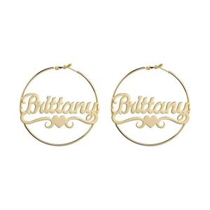 ต่างหูห่วงสแตนเลสสตีลชุบดีไซน์ Wona Brittany สำหรับผู้หญิง แฟชั่นเครื่องประดับสไตล์โดดเด่น ต่างหูขนาดใหญ่ - Product Image 4