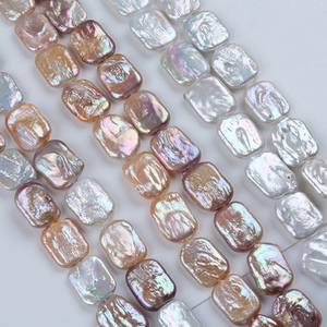 Wholesale DIY Semi-Finished <b>Loose</b> <b>Pearls</b> Rectangle 14-17mm Natural Shape Baroque Style with Strong Light for <b>Pearl</b> Crafting - Product Image 1