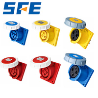 Prise industrielle encastrée SFE norme IEC IP44/IP67 3P/4P/5P 16A/32A 110V-380V en laiton massif et nylon