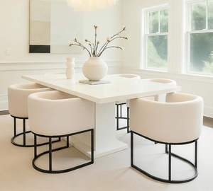 Sillas de Comedor Modernas con Forma de Bola, Sillas con Brazos, Espuma Contemporánea para Comedor y Sala de Estar, 18.5 Pulgadas de Ancho, Estructura de Acero Inoxidable Negro - Product Image 1