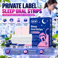 OKTW Bandes buccales de soutien au sommeil à dissolution rapide à la mélatonine, L-théanine et camomille, saveur myrtille, pour un sommeil réparateur nocturne chez les adultes