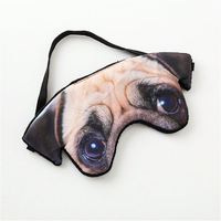 Masque de sommeil 3D amusant en forme d'animaux (chat, chien) en polyester, sans silicone, pour prévenir les cernes, convient à tous les types de peau - Expédition immédiate