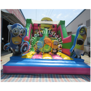 Structure <span class=keywords><strong>gonflable</strong></span> combinée Minions avec toboggan sec, château <span class=keywords><strong>gonflable</strong></span> commercial pour enfants avec toboggan, jeu d'extérieur pour location de fête en jardin et divertissement - Product Image 2