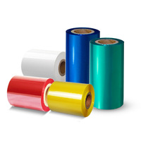 Impresora de código de barras de transferencia térmica, cinta de resina de cera usada, Color rojo/azul/amarillo/blanco/gris, 110mm x 300m