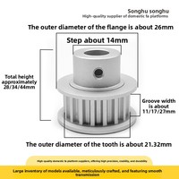 Polea de sincronización de aluminio SH-HTPA-S5M250-72-B-P-d13, polea de correa síncrona S5M de 72 dientes, engranaje de 65 orificios en stock