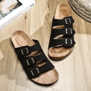 2025 Sommer Neue Sport-Strandschuhe für Herren Dreireihige Rutschfeste Plateau-Sandalen Offene Flache Weich Gepolsterte Sohle Lässige Herrenbekleidung - Product Image 6