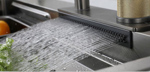 Nuovo Lavello da <span class=keywords><strong>Cucina</strong></span> Monoblocco in Acciaio Inox SUS304 Grigio Canna di Fucile 2022 con Rubinetto a Cascata e Doccia - Product Image 3