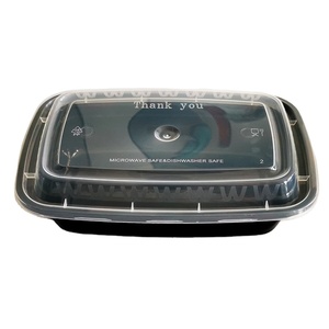 Suministro de fábrica 24 oz Microondas desechable Plástico PP Restaurante Contenedores Tapa Inyección <span class=keywords><strong>rectangular</strong></span> Contenedores de comida para llevar - Product Image 1