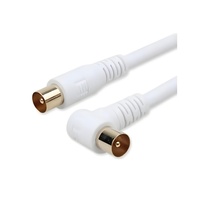 Câble coaxial RF blindé de haute qualité CCS 75 Ohm pour antenne TV, double connecteur mâle coudé PAL F, longueur OEM pour décodeur HDTV et lecteur DVD