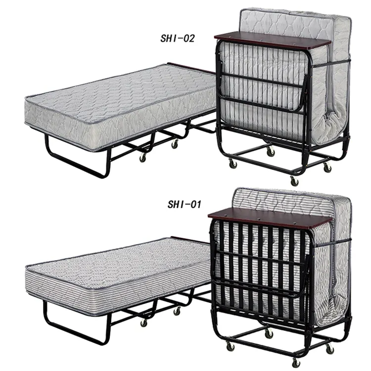 Cheap comfortable portable single double metal furniture folding bed mattress