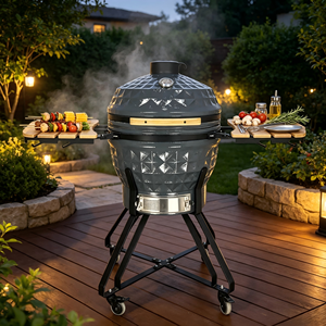 Parrilla Kamado de Cerámica KIMSTONE de 24 Pulgadas, Diseño Moderno, para Barbacoa, Ahumador, Asadores para Cocinar al Aire Libre, Jardín y Espacios Exteriores - Product Image 1