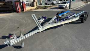 Service OEM, styles de remorques polyvalentes, remorques pour bateaux en aluminium à essieux tandem de 20 pieds avec freins hydrauliques, autorisation VIN DOT CE en vente - Product Image 5