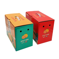 Boîte en carton recyclable personnalisée pour fruits frais, pommes, oranges Boîte en carton ondulé pour fruits et légumes avec poignée