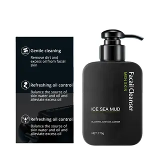 Private Label Ice Sea Mud Men Facial Cleanser Oil Contril Acne Remover Black Head Cleaning Muuchstac Face Wash For Man