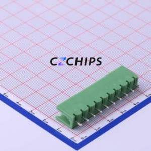 XY2500V-A-5.00-10P Plug-in Terminal Block Through hole,P=5mm Connector Board-to-Board / Socket - Open 1x10P 5mm Green - Product Image 2