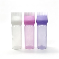 Bouteille applicatrice de teinture capillaire en plastique réutilisable de haute qualité, 170 ml (6 oz), avec peigne, pour salon de coiffure, vente en gros