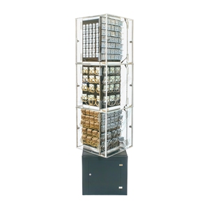 Metal Acrylic Freestanding Jewelry <b>Display</b> <b>Rack</b> Rotating Lockable Showcase With Storage Cabinet For Earring Bracelet Retail - Product Image 2