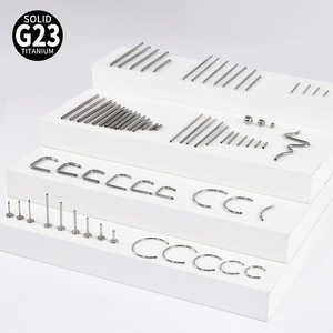 G23 Titanium Horseshoe Fitting T-Shape Internal Thread Lip Piercing Basic Fashion Body Jewelry U-Shaped Straight Bar Breast - Product Image 2