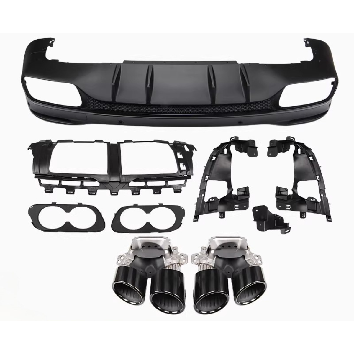 Labio del parachoques trasero, garganta trasera, negro, 2020-2026
