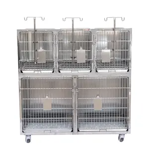 En acier inoxydable pour animaux de compagnie cage personnalisable bonne qualité cages vétérinaires 304 en acier inoxydable animaux affichage cages