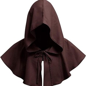 <span class=keywords><strong>Mantello</strong></span> con Cappuccio Corto in Terylene Classico per Halloween, Costume da Demone Medievale per Adulti, da Dio della Morte, da <span class=keywords><strong>Strega</strong></span> o Fantasma, per Uomini e Donne - Product Image 1
