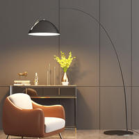 Lampadaire Vertical Créatif en Aluminium Moderne Style Canne à Pêche Arc pour Décoration de Salon