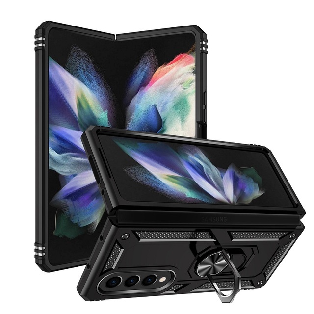 New 3 in 1 Car Mount Case for Samsung Z Fold4 Full Protection 360 Degree Metal Kickstand Phone Case for Samsung A71 A5 A730F J5