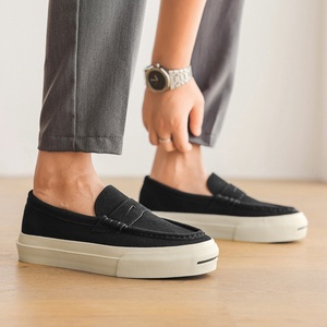 2025 Spring Autumn New Men's Fashion Casual Slip-On Loafers Open Toe Suede Shoes Featuring Leather Lining Stitching British - Product Image 4