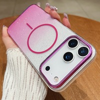 Étui de protection magnétique à paillettes en diamant doré pour Apple pour iPhone 17AIR 16E 15PROMAX avec poignée de téléphone incluse avec support