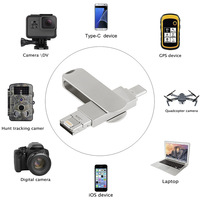 Logo personnalisé de vente chaude clé USB 3 en 1 8 Go à 128 Go USB3.0 clé USB OTG pour smartphone avec clé USB 3 en 1 personnalisable de type C
