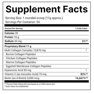 Péptidos de Colágeno Multi-Colágeno Sin Sabor Keto Paleo, Proteína en Polvo, Biotina, Vitamina C, Ácido Hialurónico para Adultos - Product Image 3