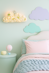 <span class=keywords><strong>Décoration</strong></span> murale LED verticale en forme <span class=keywords><strong>de</strong></span> nuage <span class=keywords><strong>de</strong></span> pêche faite à la main, <span class=keywords><strong>décoration</strong></span> suspendue confortable pour la chambre des enfants, la crèche, la maison bohème, Diwali, mariages, anniversaires - Product Image 6