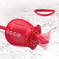 Heißer 3-in-1 Verbesserter Rosen-Sexstimulator mit 7 Zungenleck- und 3 Stoßvibrationen, Vibrator-Dildo für G-Punkt, Klitoris und Brustwarzen-Stimulation