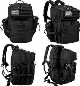 Mochila Táctica para Hombre y Mujer, 45L, Mochila de <span class=keywords><strong>Asalto</strong></span> para 3 Días con Cierre y Sistema MOLLE - Negra - Product Image 3