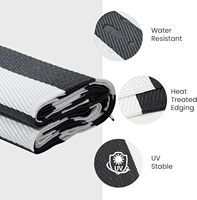 Tapis d'extérieur imperméable 5 x 8 pieds, tapis réversible en paille plastique pour patio, grand tapis d'extérieur pour camping-car, patio