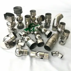 Hot selling stainless steel balcony railings connectors joint elbow for square tube round pipe