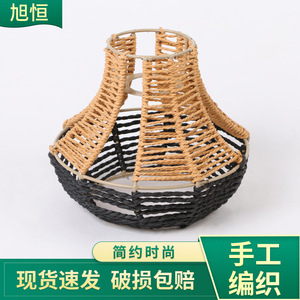 Abat-jour en forme de cloche de style chinois, jaune et noir, en papier écologique, pour l'éclairage des restaurants, hôtels et salons de thé - Product Image 5