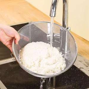 रिंग बेस होम रसोई के साथ टिकाऊ सूक्ष्म-छिद्रित स्टेनलेस स्टील कोंडर और स्ट्रेनर - Product Image 3